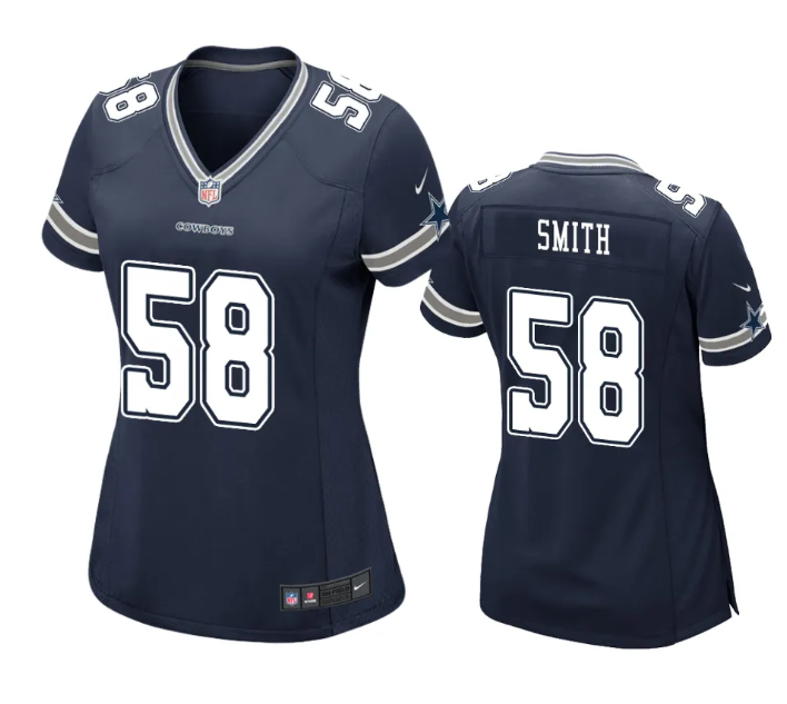 Women's Dallas Cowboys #58 Mazi Smith Navy Stitched Football Game Jersey(Run Small)